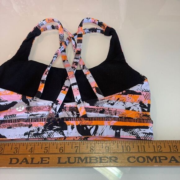 Lululemon Multicolor Print Athletica Energy Strappy Sports Bra Size 4 - Picture 5 of 5